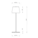Deko-Light battery table lamp CANIS GASTRO L with touch dimmer, with charger, 12 pcs. IP65, mat, greygreen dimmable