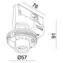 Deko-Light 3-phase spot CAN BASE MIX'N MATCH 1/3 without shade, cardanic swivelling GU10 IP20, silver