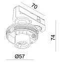 Deko-Light 1-phase spot CAN BASE MIX'N MATCH 1/3 without shade, cardanic swivelling GU10 IP20, black