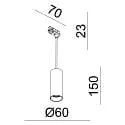 Deko-Light 1-phase pendant luminaire CAN 150 down, cylindrical, short GU10 IP20, white
