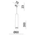 Deko-Light 1-phase pendant luminaire CAN 350 down, cylindrical, long GU10 IP20, white