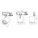 3-phase spot FOCARIS PHASE UGR < 19, focusable, cardanic IP20, traffic white dimmable