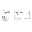 Deko-Light 3-phase spot FOCARIS PHASE focusable, cardanic, UGR < 17 IP20, traffic white dimmable