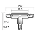 Deko-Light Accessories for 3-phase track system D LINE - T-coupler left-left-right with change mechanism, 220-240V AC, black