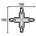 Deko-Light Accessories for 3-phase track system D LINE - X-coupler left-left-right-right, 220-240V AC / 50-60Hz, black