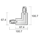 Deko-Light Accessories for 3-phase track system D LINE - 90°-coupler left-right with change mechanism, 220-240V AC, white