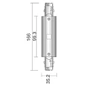 Deko-Light Accessories for 3-phase track system D LINE - electrical straight coupler with feed option left-right, black