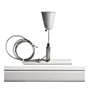 Deko-Light Accessories for 3-phase track system D LINE - rope suspension bracket with ceiling canopy, adjustable, max. 150cm, white