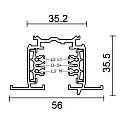 Deko-Light 3-phase recessed track D LINE/DALI 200CM, black