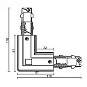3-phase corner connector D LINE/DALI DALI controllable, codable, left-right, black