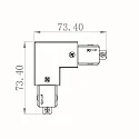 Deko-Light 1-phase L-connector D ONE left, black