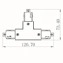 Deko-Light 1-phase T-connector D ONE left-left-right, black