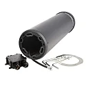 Deko-Light bollard lamp FARO 100 with lens optics, wired through IP65, dark grey dimmable