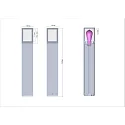Deko-Light bollard lamp FACADO II 650MM OPAL square E27 IP65, dark grey, mat dimmable