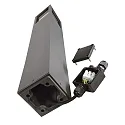 Deko-Light bollard lamp FACADO II 1000MM OPAL square E27 IP65, dark grey, mat dimmable