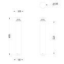 Deko-Light bollard light FARO ON-OFF 60 (Ø 10CM) EL impact resistant, with lens optics, wired through IP65, dark grey, graphite grey 