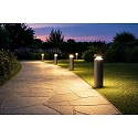 Deko-Light bollard light FARO ON-OFF 100 (Ø 10CM) EL impact resistant, with lens optics, wired through IP65, dark grey, graphite grey 