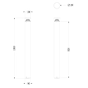 Deko-Light bollard light FARO ON-OFF 100 (Ø 10CM) EL impact resistant, with lens optics, wired through IP65, dark grey, graphite grey 