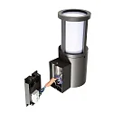 Deko-Light outdoor wall luminaire FACADO II ROUND OPAL round E27 IP65, dark grey, mat dimmable
