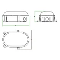 damp-proof luminaire SOTANO IP54 oval, CCT Switch, impact resistant, switchable, multipower IP54, grey 