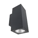 facade spotlight PRO SQUARE 100 UP&DOWN 2 flames, square, CCT Switch IP65, dark grey dimmable