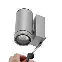 Deko-Light facade spotlight SHORELINE PRO GU10 ROUND 1 flame, cylindrical, with lamp socket GU10 IP65, light grey