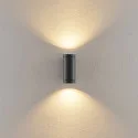 Deko-Light facade spotlight SHORELINE PRO GU10 ROUND UP&DOWN 2 flames, cylindrical, with lamp socket GU10 IP65, dark grey