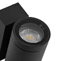 Deko-Light facade spotlight SHORELINE PRO GU10 ROUND UP&DOWN 2 flames, cylindrical, with lamp socket GU10 IP65, dark grey