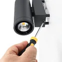 Deko-Light facade spotlight SHORELINE PRO ROUND 68 UP&DOWN 2 flames, round, CCT Switch IP65, light grey dimmable