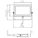 Deko-Light floodlight FLOOD SMD 15 swivelling, symmetrical IP65 / IP44, black 