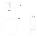 Deko-Light pendant luminaire adapter Ø DA 68MM / RECESSED round, built-in version, traffic white