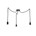 pendant luminaire SPYDER 3-WAVE 3 flames, round, adjustable E27 IP20, black dimmable