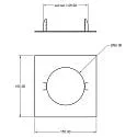 Deko-Light reducing ring 155/95MM mechanical, square, built-in version, traffic white