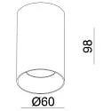Deko-Light surface mounted housing CAN MIX'N MATCH 1/2 - SPOT HEAD (CEILING / 3PHASE) cylindrical, rigid, mechanical, black