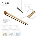 Elobra LED Pendant luminaire COLOMBIA S, 18W, 3000/4000/5000K, 1800lm, oak natural