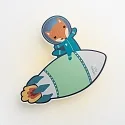 Elobra wall luminaire LITTLE ASTRONAUTS FUCHS, blue