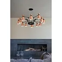 Faro pendant luminaire RETRO 12 flames E14 IP20, copper, mat 