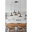 Faro pendant luminaire WHIZZ 5 flames E27 IP20, gold, black 