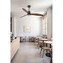 Faro Ceiling fan JUST FAN M with remote control IP20, walnut, black matt