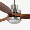 Faro Ceiling fan LANTAU XL with remote control IP20, nickel matt, walnut