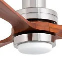 Ceiling fan LANTAU L with remote control IP20, nickel matt, walnut