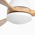 Faro Ceiling fan POROS L with remote control IP20, white matt, pine