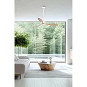 Faro Ceiling fan POROS L with remote control IP20, white matt, pine