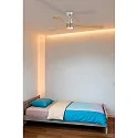 Faro Ceiling fan LANTAU L with remote control IP20, nickel matt, pine