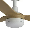 Faro Ceiling fan PUNT M with remote control IP20, white matt, maple