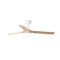 Faro Ceiling fan PUNT M with remote control IP20, white matt, maple