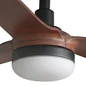 Faro Ceiling fan PUNT M with remote control IP20, black matt, walnut