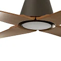 Faro Ceiling fan TYPHOON M with remote control IP44, brown, maple