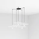 pendant luminaire PLAT 5 flames E27 IP20, white matt 