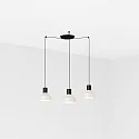 pendant luminaire KOMBO 3 flames E27 IP20, beige, black matt 